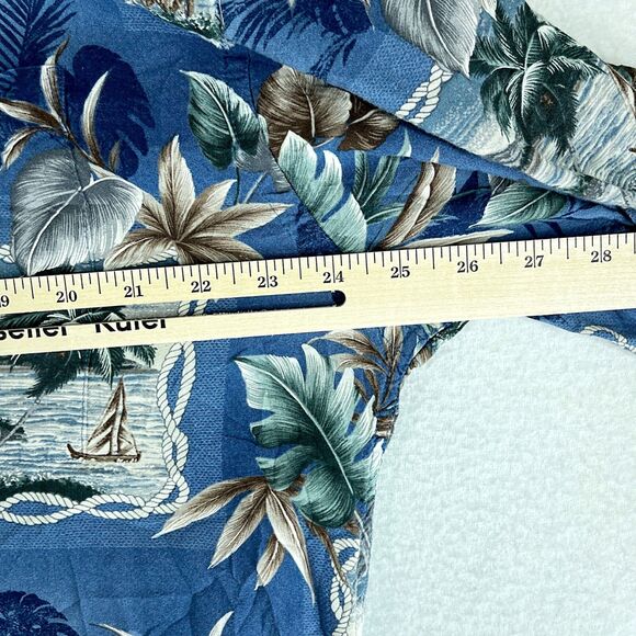 Windham Pointe Mens Hawaiian Shirt Floral Size XL Short Sleeve Collared Rayon - Picture 9 of 12